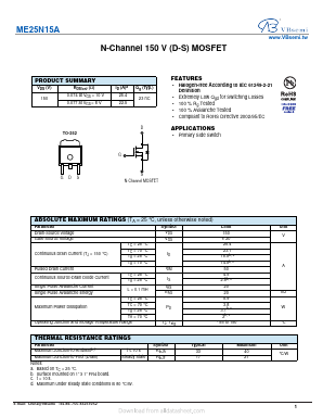 ME25N15A Datasheet PDF VBsemi Electronics Co.,Ltd