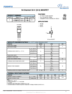 P200NF03 Datasheet PDF VBsemi Electronics Co.,Ltd