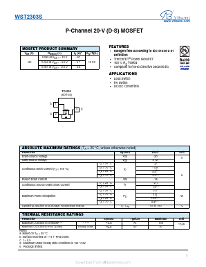 WST2303S Datasheet PDF VBsemi Electronics Co.,Ltd