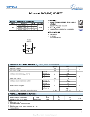 WST2303 Datasheet PDF VBsemi Electronics Co.,Ltd