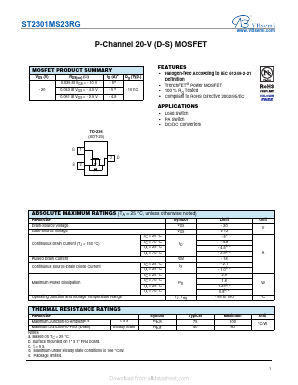 ST2301MS23RG Datasheet PDF VBsemi Electronics Co.,Ltd