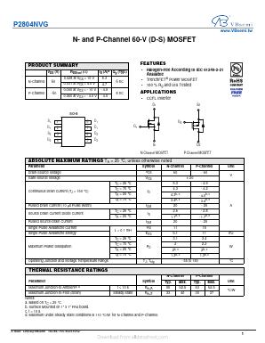 P2804NVG Datasheet PDF VBsemi Electronics Co.,Ltd