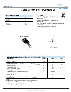 07N70CI-H Datasheet PDF VBsemi Electronics Co.,Ltd