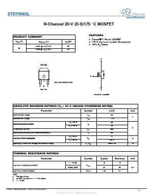 STD70N02L Datasheet PDF VBsemi Electronics Co.,Ltd