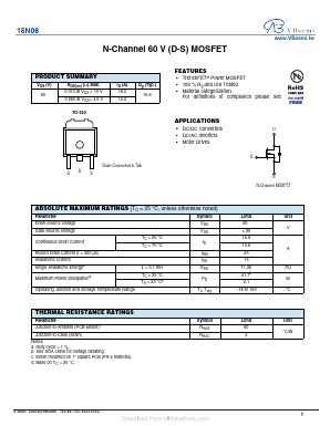 15N06 Datasheet PDF VBsemi Electronics Co.,Ltd