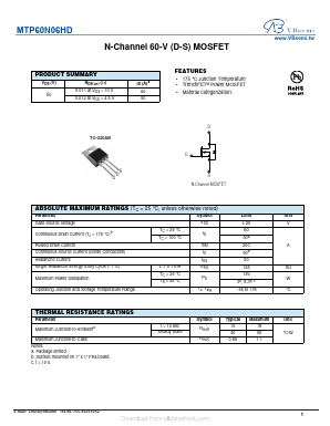 MTP60N06HD Datasheet PDF VBsemi Electronics Co.,Ltd