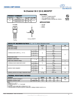 100N03 Datasheet PDF VBsemi Electronics Co.,Ltd