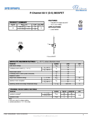 SPB18P06PG Datasheet PDF VBsemi Electronics Co.,Ltd