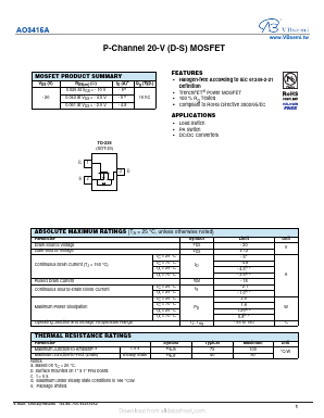 AO3415A Datasheet PDF VBsemi Electronics Co.,Ltd