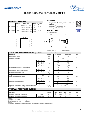 AM4541CE-T1-PF Datasheet PDF VBsemi Electronics Co.,Ltd