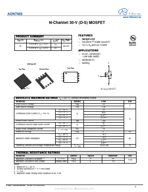 AON7402 Datasheet PDF VBsemi Electronics Co.,Ltd