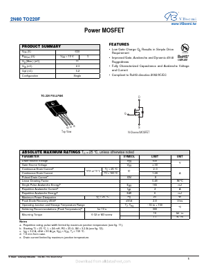 2N60 Datasheet PDF VBsemi Electronics Co.,Ltd