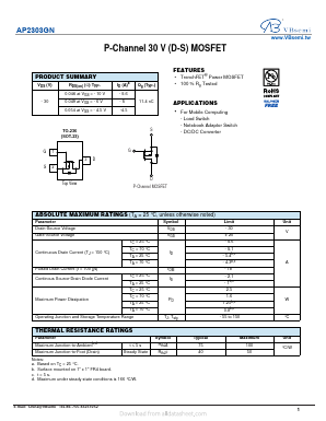 AP2303GN Datasheet PDF VBsemi Electronics Co.,Ltd