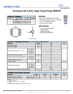 SI4190DY-T1-GE3 Datasheet PDF VBsemi Electronics Co.,Ltd