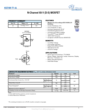 K3749-T1-A Datasheet PDF VBsemi Electronics Co.,Ltd