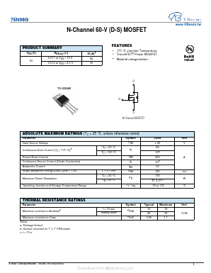 75N06G Datasheet PDF VBsemi Electronics Co.,Ltd