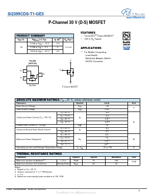 SI2399CDS-T1-GE3 Datasheet PDF VBsemi Electronics Co.,Ltd