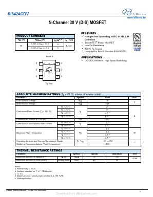 SI3424CDV Datasheet PDF VBsemi Electronics Co.,Ltd