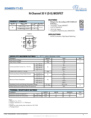 SI3460DV-T1-E3 Datasheet PDF VBsemi Electronics Co.,Ltd