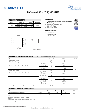 SI4425BDY-T1-E3 Datasheet PDF VBsemi Electronics Co.,Ltd