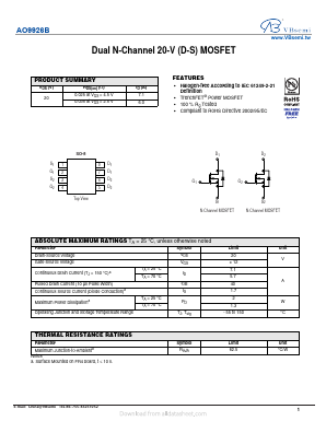 AO9926B Datasheet PDF VBsemi Electronics Co.,Ltd