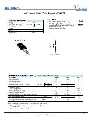 SPA11N60C3 Datasheet PDF VBsemi Electronics Co.,Ltd