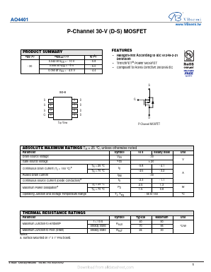 AO4401 Datasheet PDF VBsemi Electronics Co.,Ltd