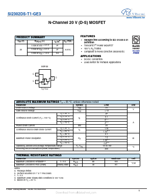 SI2302DS-T1-GE3 Datasheet PDF VBsemi Electronics Co.,Ltd