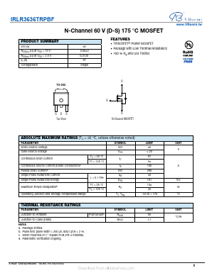 IRLR3636TRPBF Datasheet PDF VBsemi Electronics Co.,Ltd