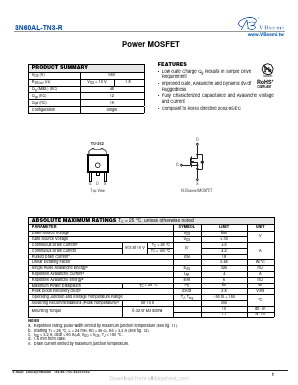 3N60AL-TN3-R Datasheet PDF VBsemi Electronics Co.,Ltd