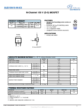 SUD15N15-95-E3 Datasheet PDF VBsemi Electronics Co.,Ltd