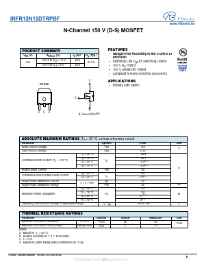 IRFR13N15DTRPBF Datasheet PDF VBsemi Electronics Co.,Ltd