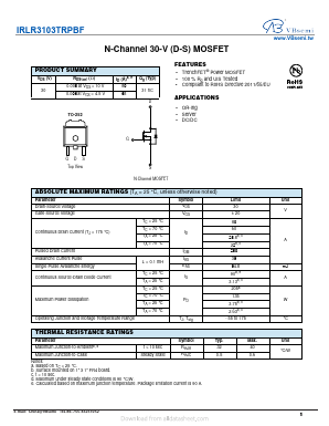 IRLR3103TRPBF Datasheet PDF VBsemi Electronics Co.,Ltd