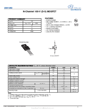 K1292 Datasheet PDF VBsemi Electronics Co.,Ltd