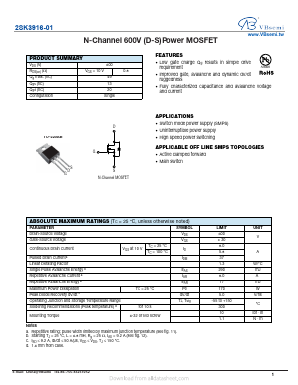 2SK3916-01 Datasheet PDF VBsemi Electronics Co.,Ltd
