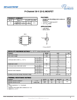IRF4435TRPBF Datasheet PDF VBsemi Electronics Co.,Ltd