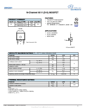 K2231 Datasheet PDF VBsemi Electronics Co.,Ltd