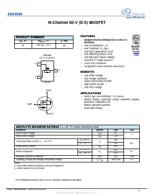 2SK3539 Datasheet PDF VBsemi Electronics Co.,Ltd