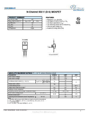 2SK3686-01 Datasheet PDF VBsemi Electronics Co.,Ltd