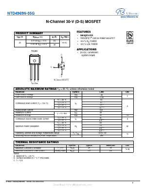 NTD4969N-35G Datasheet PDF VBsemi Electronics Co.,Ltd