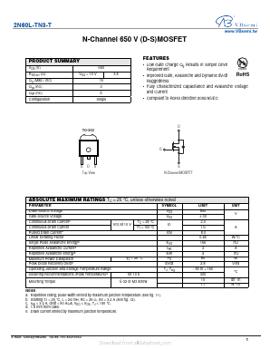 2N60L-TN3-T Datasheet PDF VBsemi Electronics Co.,Ltd