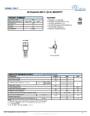 10N60L-TA3-T Datasheet PDF VBsemi Electronics Co.,Ltd