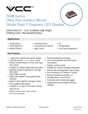 DSM7UA20101 Datasheet PDF Visual Communications Company