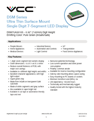 DSM7UA30105 Datasheet PDF Visual Communications Company