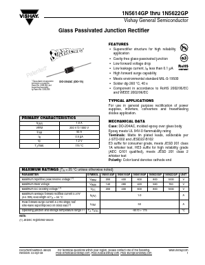 1N5614GP-E3/73 Datasheet PDF Vishay Siliconix