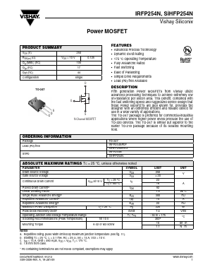 IRFP254N Datasheet PDF Vishay Siliconix