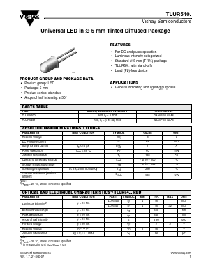 TLUR5401 Datasheet PDF Vishay Semiconductors