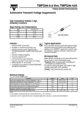 TMPG06-13A Datasheet PDF Vishay Semiconductors