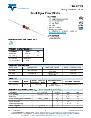 TZX2V4A-TAP Datasheet PDF Vishay Semiconductors