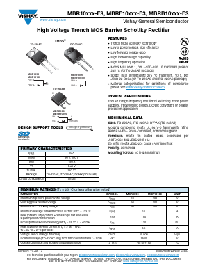 MBRF10XXX-E3 Datasheet PDF Vishay Semiconductors